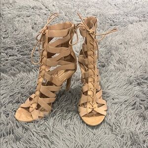 Aldo Tan Lace-Up Gladiator High Heels